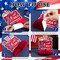 4th of July Table Centerpiece,10Pcs Patriotic Table Decorations Centerpiece Memorial Day Honeycomb Centerpieces for Tables Blue Red Double Sided Centerpieces for Independence Day Party Decor